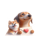 ダックスフント＆柴犬 ずっと一緒（個別スタンプ：28）