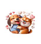 ダックスフント＆柴犬 ずっと一緒（個別スタンプ：32）
