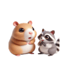 カピバラ＆アライグマ 甘えん坊（個別スタンプ：2）