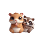 カピバラ＆アライグマ 甘えん坊（個別スタンプ：3）
