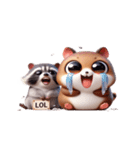 カピバラ＆アライグマ 甘えん坊（個別スタンプ：7）