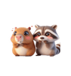 カピバラ＆アライグマ 甘えん坊（個別スタンプ：8）
