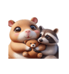 カピバラ＆アライグマ 甘えん坊（個別スタンプ：9）