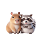 カピバラ＆アライグマ 甘えん坊（個別スタンプ：11）