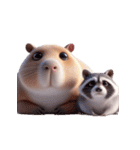カピバラ＆アライグマ 甘えん坊（個別スタンプ：13）