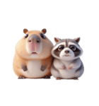 カピバラ＆アライグマ 甘えん坊（個別スタンプ：14）