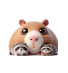 カピバラ＆アライグマ 甘えん坊（個別スタンプ：15）