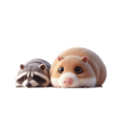 カピバラ＆アライグマ 甘えん坊（個別スタンプ：16）