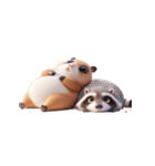 カピバラ＆アライグマ 甘えん坊（個別スタンプ：20）