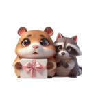 カピバラ＆アライグマ 甘えん坊（個別スタンプ：25）