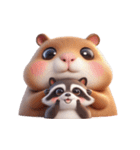 カピバラ＆アライグマ 甘えん坊（個別スタンプ：27）