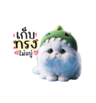 ふわふわ白猫 – ぽっちゃり可愛すぎる！（個別スタンプ：17）