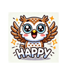 ふくろうの感情スタンプ1（個別スタンプ：1）