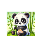 ぱんだの日常ʕ⁠´⁠•⁠ ⁠ᴥ⁠•̥⁠`⁠ʔ（個別スタンプ：1）