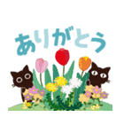 Popup！大人かわいい絵本の猫38[春の花]（個別スタンプ：4）