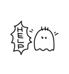 白黒でシンプルなおばけ（個別スタンプ：10）