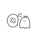 白黒でシンプルなおばけ（個別スタンプ：36）