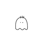 白黒でシンプルなおばけ（個別スタンプ：37）
