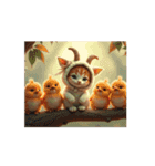 Cute Cats【猫の動くスタンプ】癒し系（個別スタンプ：3）