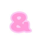 3/3ひらがな(桜風ピンク)アレンジ用等数字（個別スタンプ：33）