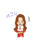 Kimono Japanese women（個別スタンプ：11）