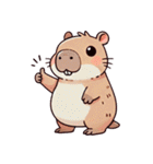 カピバラの生活 (漢字) Ver2（個別スタンプ：32）