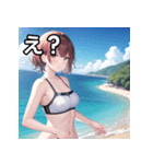 夏の海と可愛い彼女（個別スタンプ：12）