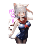 ゆるふわ猫ガールちゃん 海上自衛隊Ver BIG（個別スタンプ：19）