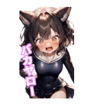 ゆるふわ猫ガールちゃん 海上自衛隊Ver BIG（個別スタンプ：23）