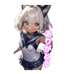 ゆるふわ猫ガールちゃん 海上自衛隊Ver BIG（個別スタンプ：40）