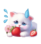 可愛い白子猫とピンクの桜/春のスイーツ（個別スタンプ：31）