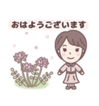 ★春の気づかい★大人可愛いショートちゃん（個別スタンプ：1）