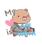 カピバラの生活 (えいご) Ver2（個別スタンプ：4）