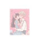 かわいいファンシーイラストのカップル（個別スタンプ：3）
