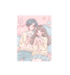かわいいファンシーイラストのカップル（個別スタンプ：5）