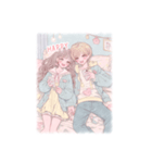 かわいいファンシーイラストのカップル（個別スタンプ：8）
