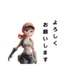 コンクリートジャングルを探検する女子（個別スタンプ：5）