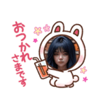 かわいい女性のスタンプ@5（個別スタンプ：2）
