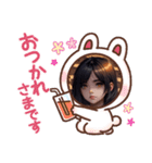 かわいい女性のスタンプ@6（個別スタンプ：2）