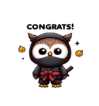 かわいい忍者のフクロウのスタンプ 001（個別スタンプ：6）