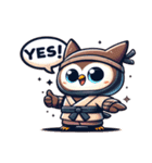 かわいい忍者のフクロウのスタンプ 001（個別スタンプ：13）