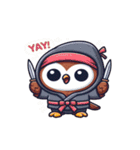 かわいい忍者のフクロウのスタンプ 001（個別スタンプ：15）