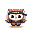 かわいい忍者のフクロウのスタンプ 001（個別スタンプ：17）