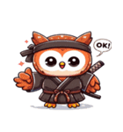 かわいい忍者のフクロウのスタンプ 001（個別スタンプ：22）