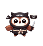 かわいい忍者のフクロウのスタンプ 001（個別スタンプ：26）