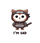 かわいい忍者のフクロウのスタンプ 001（個別スタンプ：29）