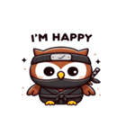 かわいい忍者のフクロウのスタンプ 001（個別スタンプ：30）