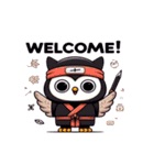 かわいい忍者のフクロウのスタンプ 001（個別スタンプ：32）