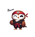かわいい忍者のフクロウのスタンプ 001（個別スタンプ：37）