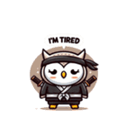 かわいい忍者のフクロウのスタンプ 001（個別スタンプ：39）